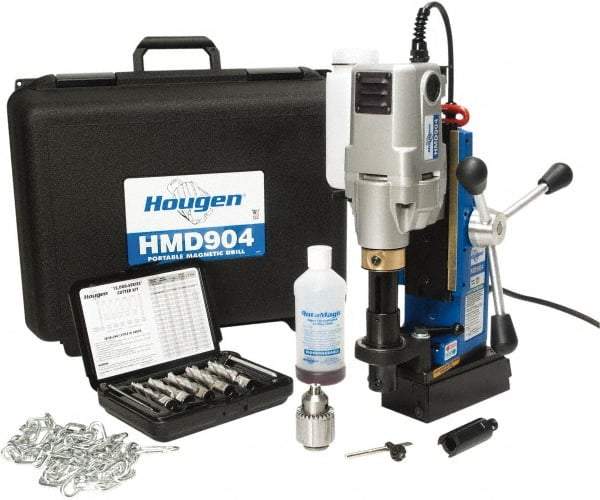 Hougen - 2" Travel, Portable Magnetic Drill Press - 450 RPM, 8 Amps, 1.25 hp, 920 Watts - Americas Tooling