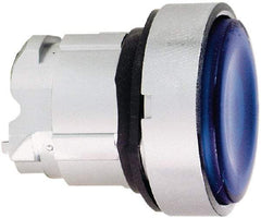 Schneider Electric - 22mm Mount Hole, Flush, Pushbutton Switch Only - Round, Blue Pushbutton, Nonilluminated, Momentary (MO) - Americas Tooling