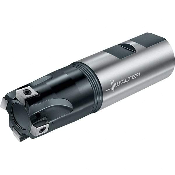 Walter - 40mm Cut Diam, 8mm Max Depth of Cut, 32mm Shank Diam, 110mm OAL, Indexable Square Shoulder End Mill - Multiple Insert Styles, Weldon Shank, 90° Lead Angle, Through Coolant, Series Blaxx - Americas Tooling