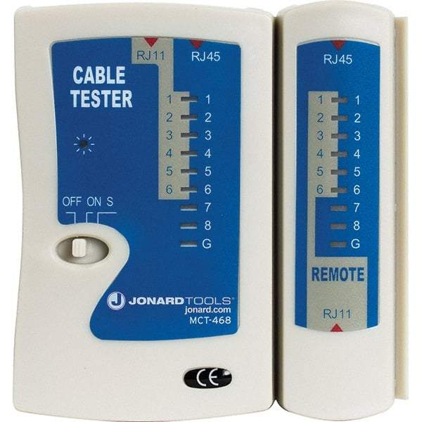 Jonard Tools - Modular Cable Tester - LED Screen, RJ11, RJ12 & RJ45 Connectors - Americas Tooling