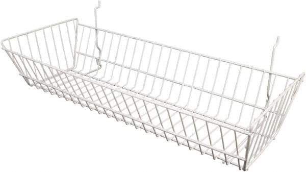 ECONOCO - 10" Deep, Rectangular Steel Peg Board/Slatwall Basket - 24" Wide x 5" High - Americas Tooling