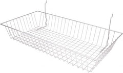 ECONOCO - 12" Deep, Rectangular Steel Peg Board/Slatwall Basket - 24" Wide x 4" High - Americas Tooling