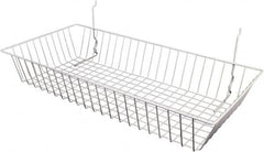 ECONOCO - 12" Deep, Rectangular Steel Peg Board/Slatwall Basket - 24" Wide x 4" High - Americas Tooling