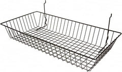 ECONOCO - 12" Deep, Rectangular Steel Peg Board/Slatwall Basket - 24" Wide x 4" High - Americas Tooling