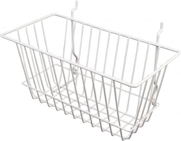 ECONOCO - 6" Deep, Rectangular Steel Peg Board/Slatwall Basket - 12" Wide x 6" High - Americas Tooling