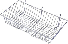 ECONOCO - 12" Deep, Rectangular Steel Peg Board/Slatwall Basket - 24" Wide x 4" High - Americas Tooling