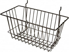 ECONOCO - 6" Deep, Rectangular Steel Peg Board/Slatwall Basket - 12" Wide x 6" High - Americas Tooling