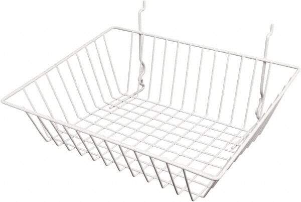 ECONOCO - 12" Deep, Rectangular Steel Peg Board/Slatwall Basket - 15" Wide x 5" High - Americas Tooling