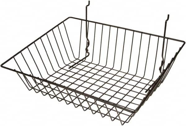 ECONOCO - 12" Deep, Rectangular Steel Peg Board/Slatwall Basket - 15" Wide x 5" High - Americas Tooling