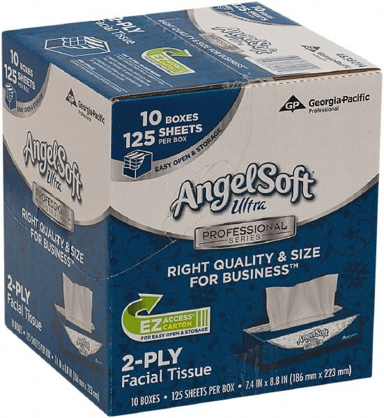 Georgia Pacific - Case of (10) 125-Sheet Flat Boxes of White Facial Tissues - Americas Tooling