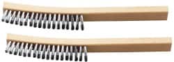 Ability One - 4 Rows x 1 Column Steel Plater's Brush - 13" OAL, 1" Trim Length, Wood Curved Handle - Americas Tooling