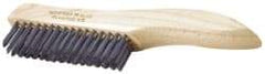 Ability One - 2 Rows x 1 Column Stainless Steel Scratch Brush - 10" OAL, 1" Trim Length, Plastic Shoe Handle - Americas Tooling