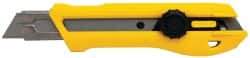 Stanley - Snap Utility Knife - 4-3/8" Blade, Yellow, Silver & Black Elastomer Plastic Handle, 1 Blade Included - Americas Tooling