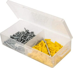 Value Collection - 300 Piece, #6 to 8 Screw, Plastic & Steel Slotted/Phillips Drive Anchor Assortment - Zinc Plated, 3/4" Long - Americas Tooling