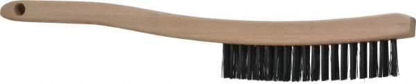 Osborn - 3 Rows x 19 Columns Steel Scratch Brush - 6" Brush Length, 13-3/4" OAL, 1-1/8" Trim Length, Wood Curved Handle - Americas Tooling