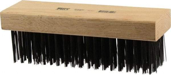 Osborn - 6 Rows x 19 Columns Steel Scratch Brush - 7-1/4" Brush Length, 1-5/8" Trim Length, Wood Straight Handle - Americas Tooling