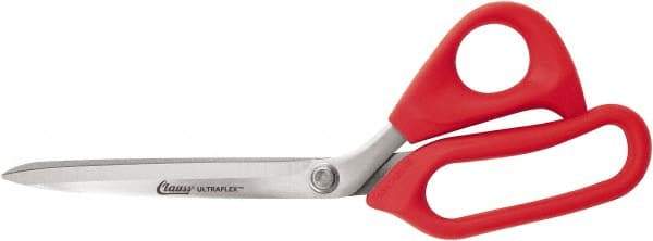 Clauss - 7" LOC, 10" OAL Stainless Steel Straight Shears - Rubber Straight Handle, For Paper, Fabric - Americas Tooling