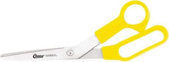 Clauss - 5" LOC, 8-1/2" OAL Stainless Steel Bent Shears - Plastic Offset Handle, For Paper, Fabric - Americas Tooling