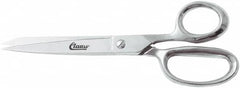 Clauss - 4" LOC, 8" OAL Chrome Plated Straight Shears - Steel Straight Handle, For Paper, Fabric - Americas Tooling