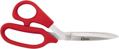 Clauss - 5" LOC, 8-1/4" OAL Stainless Steel Bent Shears - Left Hand, Offset Handle, For Paper, Fabric - Americas Tooling