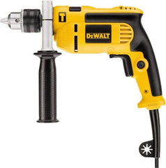 DeWALT - 120 Volt 1/2" Keyed Chuck Electric Hammer Drill - 0 to 47,600 BPM, 0 to 2,800 RPM, Reversible, Pistol Grip with Side Handle - Americas Tooling