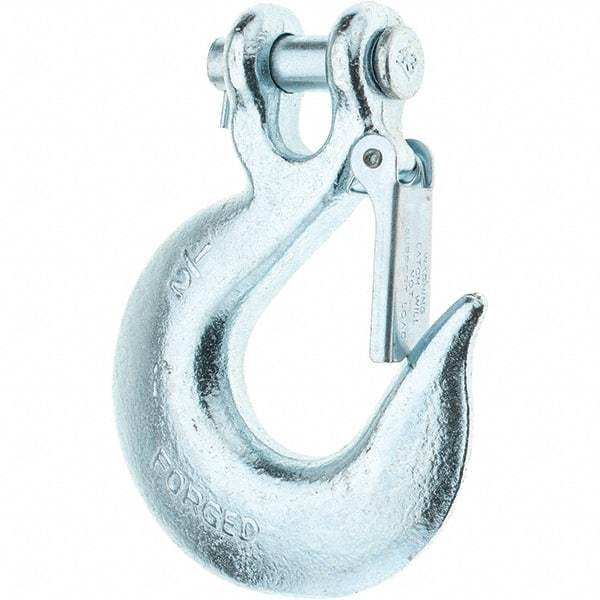 Value Collection - 1/2" Chain Diam, 43 Chain Grade Clevis Hook - 9,200 Lb Capacity, 3/4" Hook Throat, 4" OAL - Americas Tooling