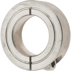 Value Collection - 1" Bore, Stainless Steel, One Piece Clamp Collar - 1-3/4" Outside Diam, 1/2" Wide - Americas Tooling