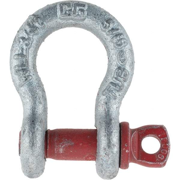 Value Collection - 5/16" Nominal Chain Size, 0.75 Ton Steel Screw Anchor Shackle - Americas Tooling