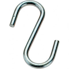 Value Collection - Trade Size 27, Carbon Steel Bright Zinc S-Hook - 12 Lb Capacity, 0.08" Wire, 1" OAL - Americas Tooling