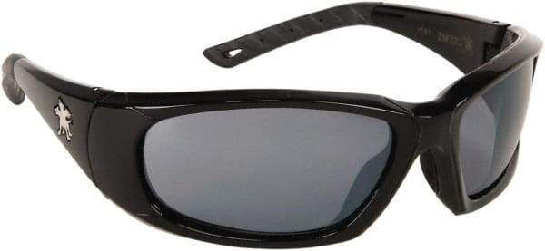 MCR Safety - Gray Lenses, Framed Safety Glasses - Anti-Fog, Scratch Resistant, Black Polycarbonate/Thermoplastic Rubber Frame, Size Universal, Wrap Around - Americas Tooling