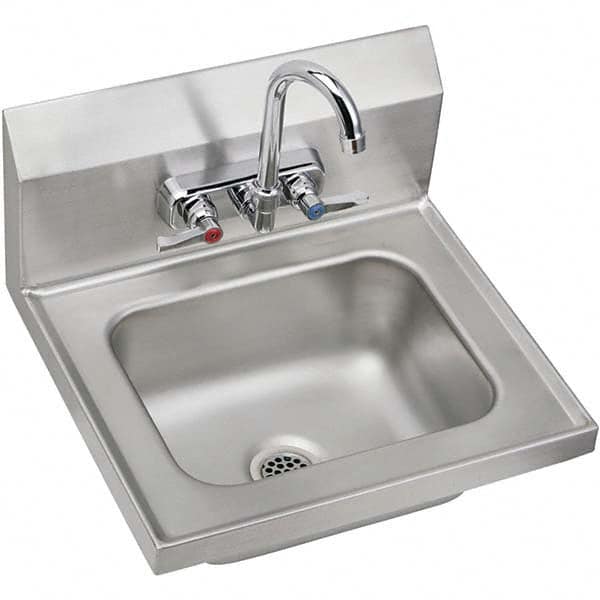 ELKAY - Stainless Steel Sinks Type: Hand Sink Wall Mount w/Manual Faucet Outside Length: 16-3/4 (Inch) - Americas Tooling