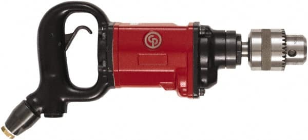 Chicago Pneumatic - 5/8" Keyed Chuck - D-Handle with Side Handle, 800 RPM, 20 LPS, 1 hp - Americas Tooling