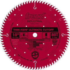 Freud - 10" Diam, 5/8" Arbor Hole Diam, 80 Tooth Wet & Dry Cut Saw Blade - Carbide-Tipped, Standard Round Arbor - Americas Tooling