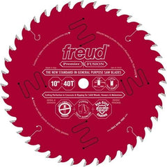 Freud - 10" Diam, 5/8" Arbor Hole Diam, 40 Tooth Wet & Dry Cut Saw Blade - Carbide-Tipped, Standard Round Arbor - Americas Tooling