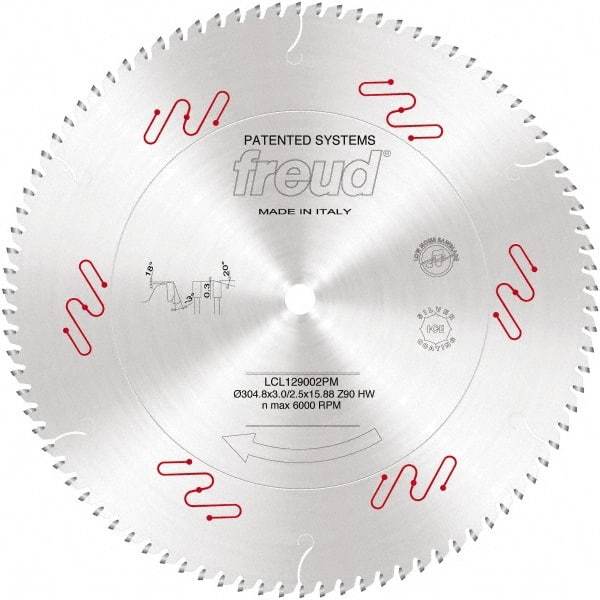 Freud - 305mm Diam, 3-1/8" Arbor Hole Diam, 36 Tooth Wet & Dry Cut Saw Blade - Carbide-Tipped, Standard Round Arbor - Americas Tooling