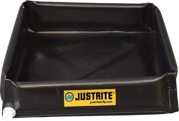 Justrite - 55 Gal Low Wall Berm - 4' Wide x 4" Long - Americas Tooling