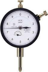 Mitutoyo - 0.5" Range, 0-10 Dial Reading, 0.0001" Graduation Dial Drop Indicator - 57mm Dial, 0.01" Range per Revolution, 0.0008" Accuracy, Includes NIST Traceability Certification - Americas Tooling