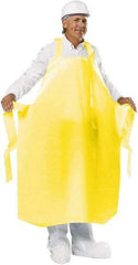 PolyConversions - 35" Wide x 55" Long x 8 mil Thick Chemical Resistant Bib Apron - Polyolefin, Yellow, Waterproof, Resists Chemicals, Fats, Oils, Dry Particles, Liquid Splashes - Americas Tooling