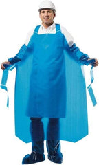 PolyConversions - 35" Wide x 55" Long x 8 mil Thick Chemical Resistant Bib Apron - Polyolefin, Blue, Waterproof, Resists Chemicals, Fats, Oils, Dry Particles, Liquid Splashes - Americas Tooling