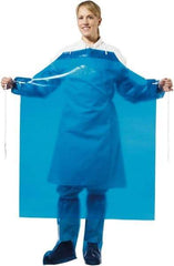 PolyConversions - 35" Wide x 45" Long x 4 mil Thick Chemical Resistant Bib Apron - Polyolefin, Blue, Waterproof, Resists Chemicals, Fats, Oils, Dry Particles, Liquid Splashes - Americas Tooling