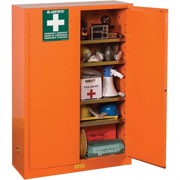 Justrite - Empty First Aid Cabinets & Cases Type: Emergency Preparedness Storage Cabinet Height (Inch): 65 - Americas Tooling