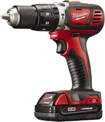 Milwaukee Tool - 18 Volt 1/2" Keyless Chuck Cordless Hammer Drill - 0 to 28,800 BPM, 0 to 1,800 RPM, Reversible - Americas Tooling