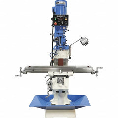 Summit - 9" Table Width x 49" Table Length, Electronic Variable Speed Control, 3 Phase Knee Milling Machine - R8 Spindle Taper, 3 hp - Americas Tooling