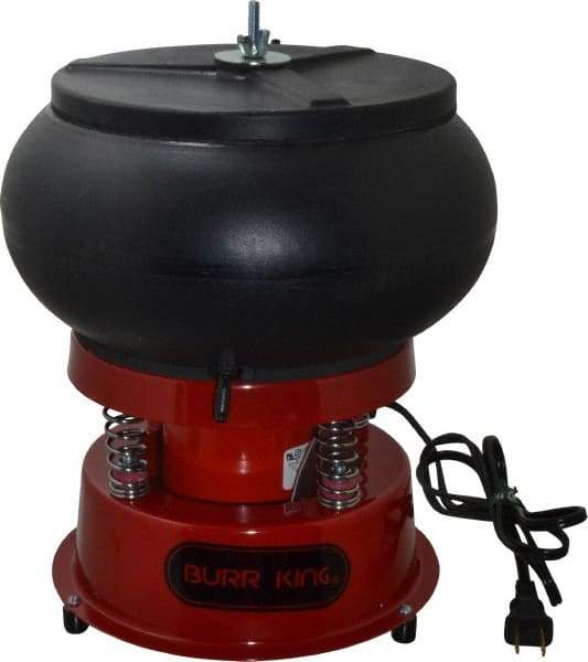 Burr King - 0.1 Cu Ft, 1/30 hp, Vibratory Tumbler - Flow Through Drain - Americas Tooling