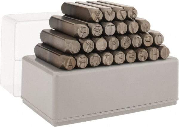 C.H. Hanson - 27 Piece, 3/8" Character Steel Stamp Set - Letters, Standard - Americas Tooling