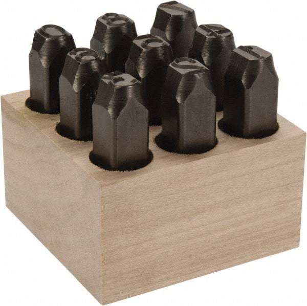 C.H. Hanson - 9 Piece, 1/2" Character Steel Stamp Set - Figures, Standard - Americas Tooling