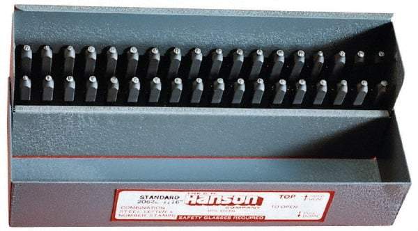 C.H. Hanson - 36 Piece, 5/32" Character Steel Stamp Set - Letters & Figures, Heavy Duty - Americas Tooling