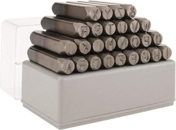 C.H. Hanson - 27 Piece, 3/8" Character Steel Stamp Set - Letters, Heavy Duty - Americas Tooling