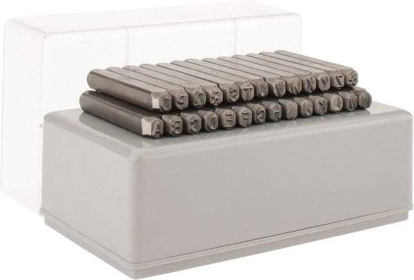 C.H. Hanson - 27 Piece, 1/2" Character Steel Stamp Set - Letters, Heavy Duty - Americas Tooling