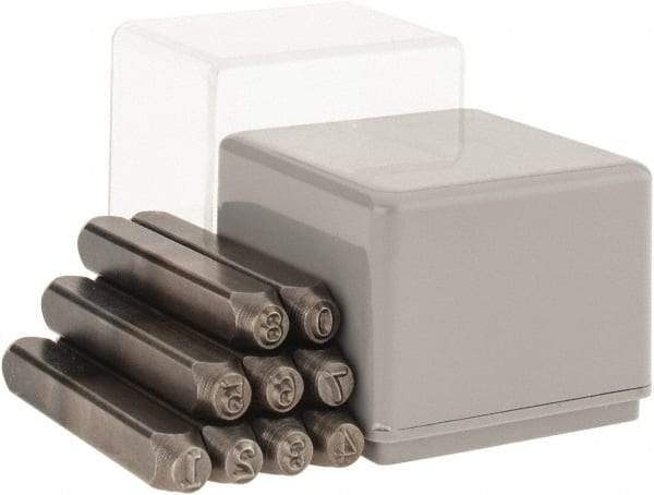 C.H. Hanson - 9 Piece, 3/16" Character Steel Stamp Set - Figures, Heavy Duty - Americas Tooling